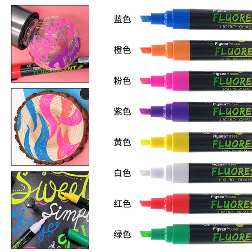 Cross-border supply electronic highlighter set 6mm glass blackboard special pen LED light-emitting light board pen can be customized with LOGO