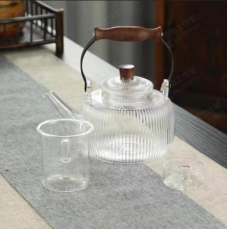 Tetera de Vidrio de Borosilicato Resistente al Calor con Filtro para Hogar