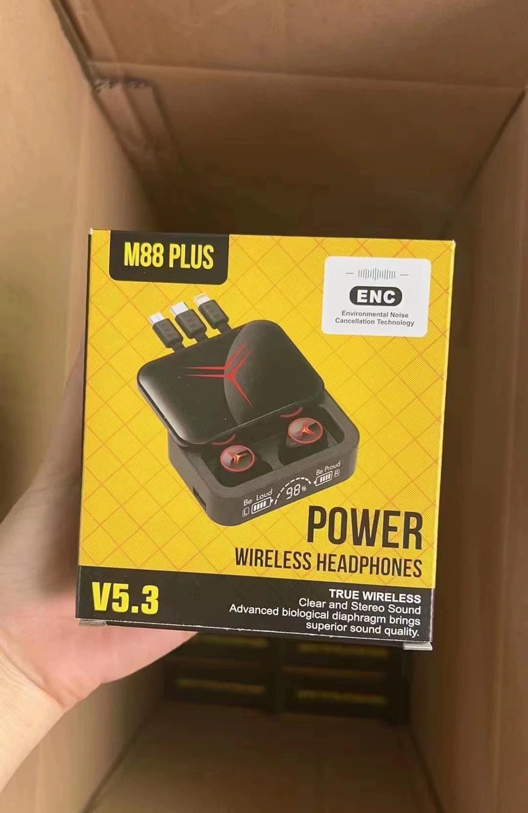Глобальная сеть кросс-бордер: M10 Bluetooth гарнитура с большим запасом мощности, беспроводное шумоподавление, сверхдлинная авиационная TWS гарнитура