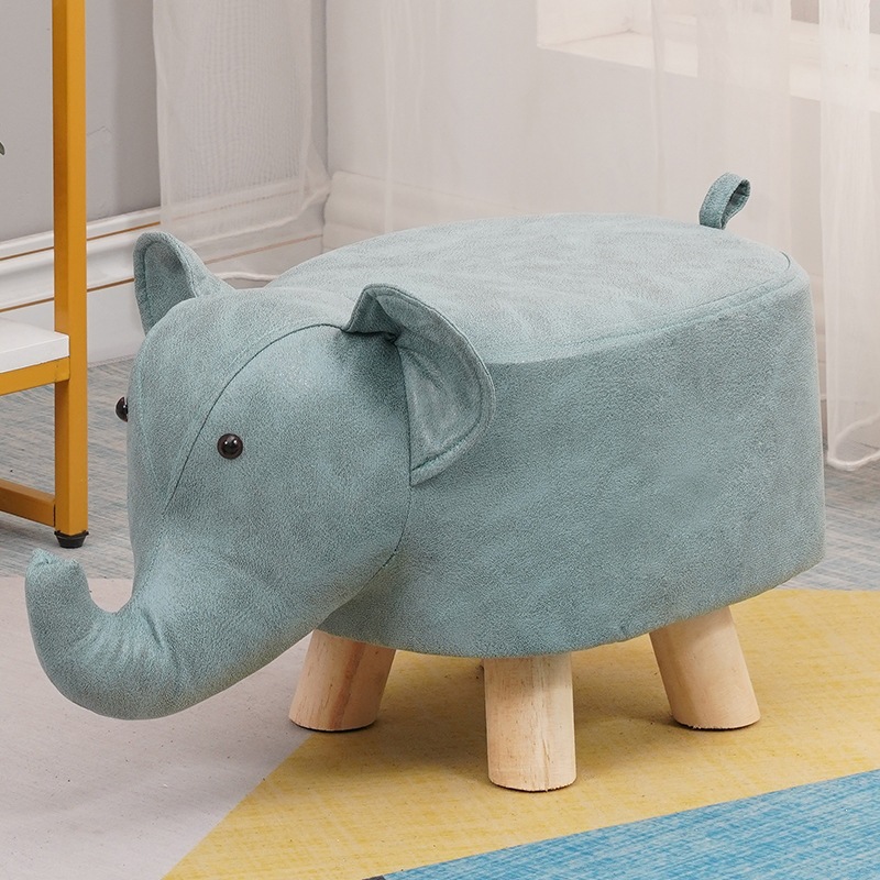 Fábrica directa taburetes para niños taburetes para animales taburetes de madera sólida para cambiar zapatos taburetes creativos pequeños taburetes de casa sala de estar dibujos animados lindos
