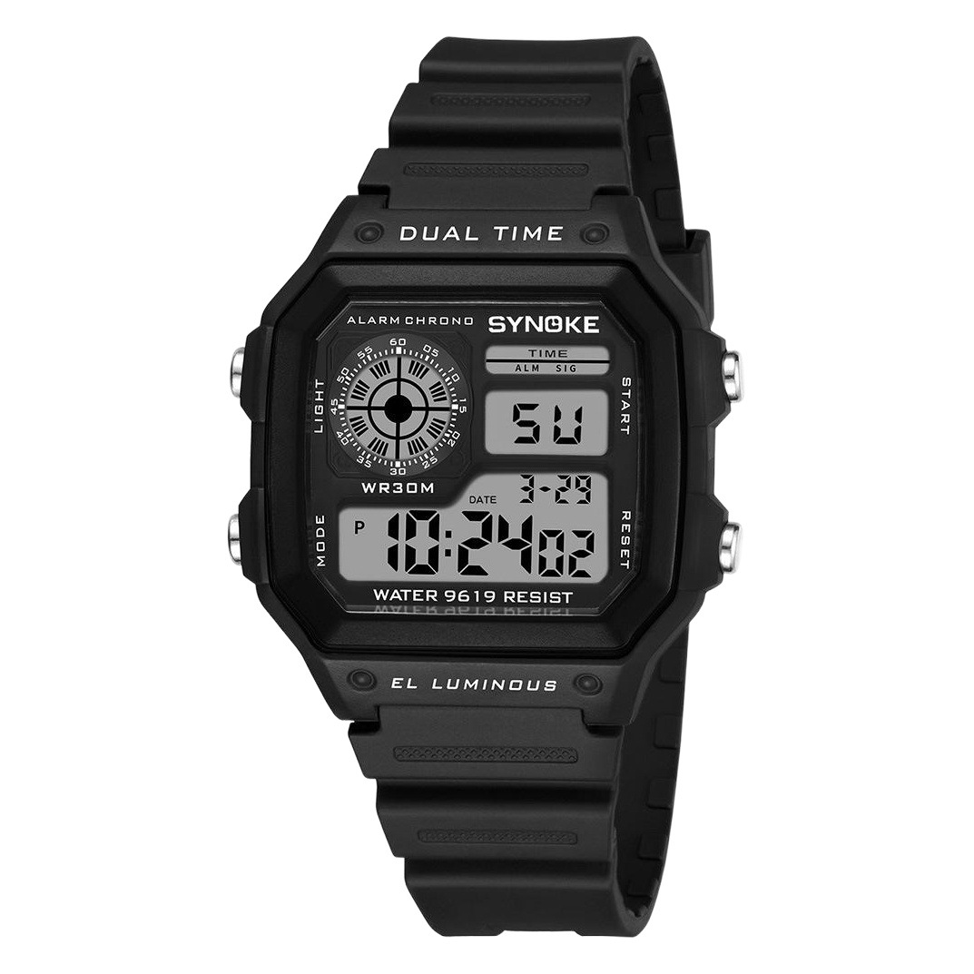 SYNOKE reloj electrónico luminoso impermeable Deportivo Ligero cuadrado clásico reloj de estudiante Mercado del sudeste asiático