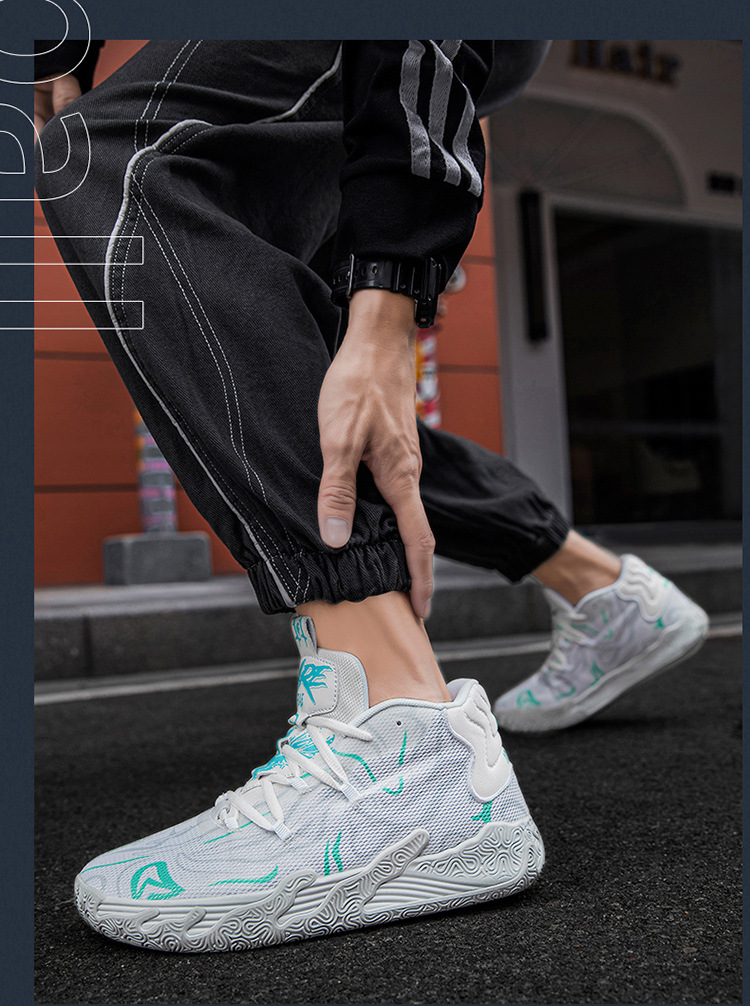 Three-ball Three-generation Bauer Basketball Shoes for Men and Women Anti-slip and Wear-resistant High-top Concrete Combat Cushioning Sports Shoes_voghion.com