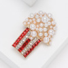 Pin from pearl, fashionable cute brooch, accessory, European style