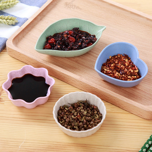 Creative Home Use: Wheat Straw Small Bowl, Mini Condiment Plate, Small Pickled Vegetable Plate, Food Dip Sauce Plate