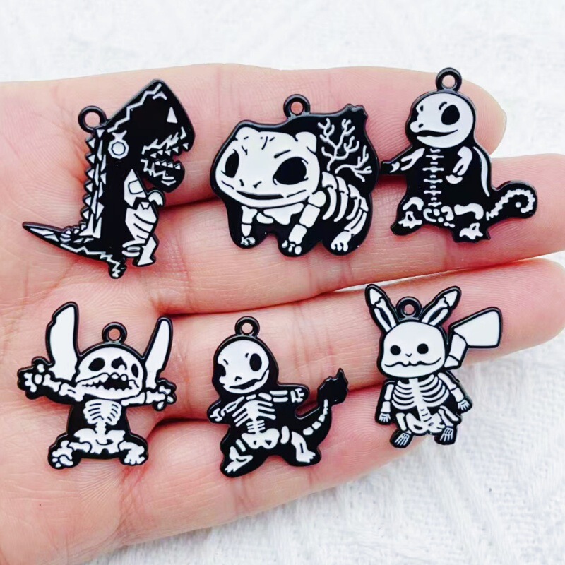 Super Cute Fossil Dinosaur Elf Korean Style DIY Alloy Enamel Pendant Keychain Accessory Super Cute Fossil Dinosaur Elf Korean Style DIY Alloy Enamel Pendant Keychain Accessory