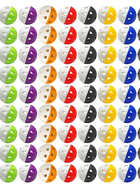42mm Ultra-Soft 24-Hole Two-Color Golf Swing Practice Ball Horseshoe Ball Toy with Holes