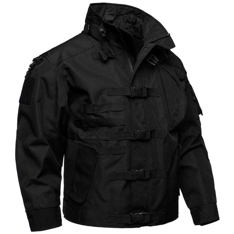 Outdoor Windproof Imitation Water Wide Jacket Mountaineering Wear-resistant Jacket Foreign Trade Men's Fashion Standing Collar Top Trendy