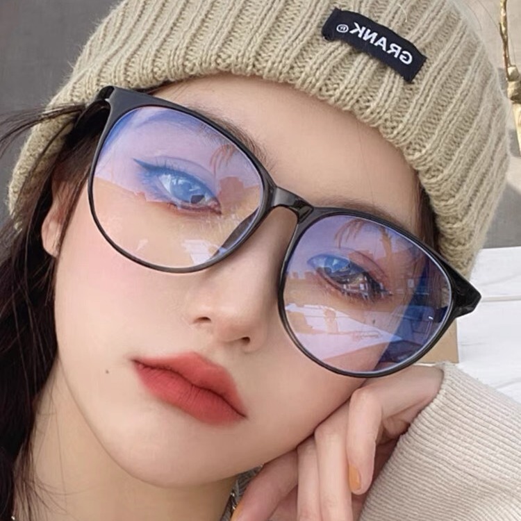 2025 new myopia glasses large frame Korean anti-blue light can be matched with the number of explosions without makeup artifact personality trend mirror