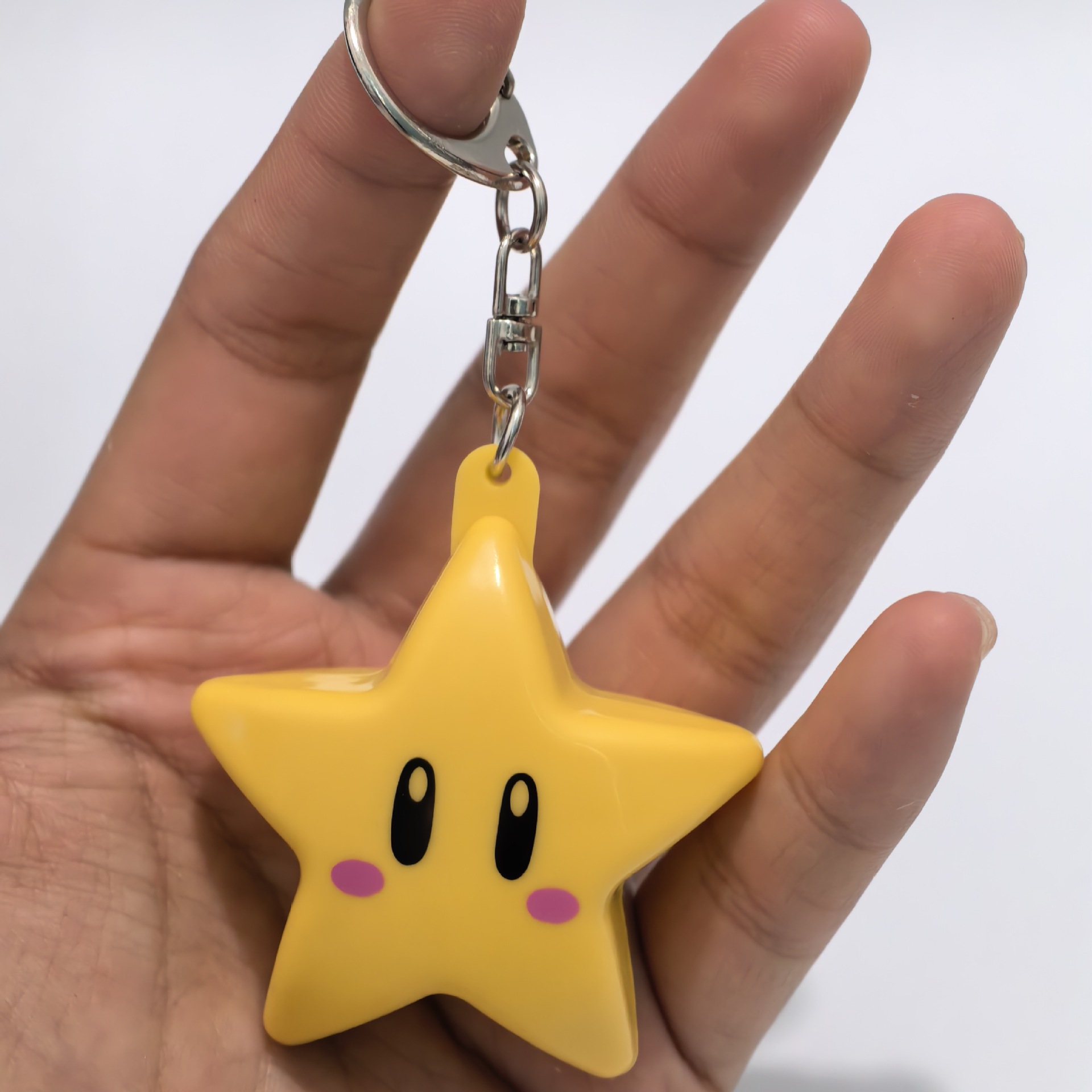 USJ Mario mundo iluminado estrella lámpara llavero adorable colgante acrílico regalo de colección de fans de anime