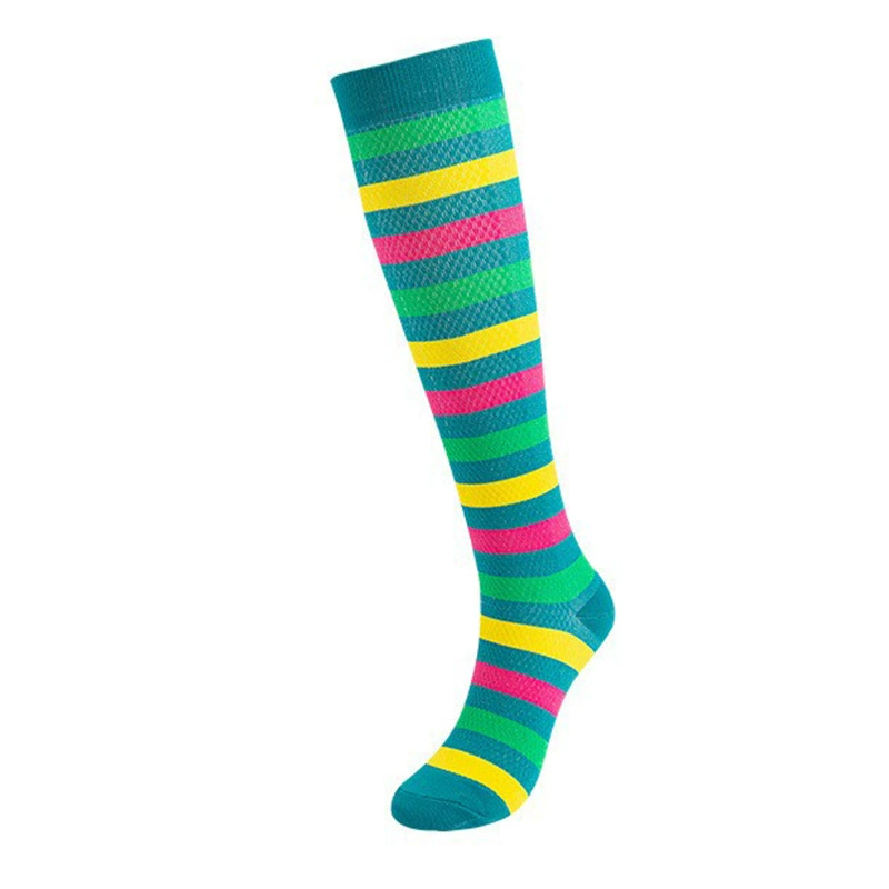 Compression Running Socks, Unisex Jacquard Knee-High Socks, Multiple Patterns, S/M & L/XL