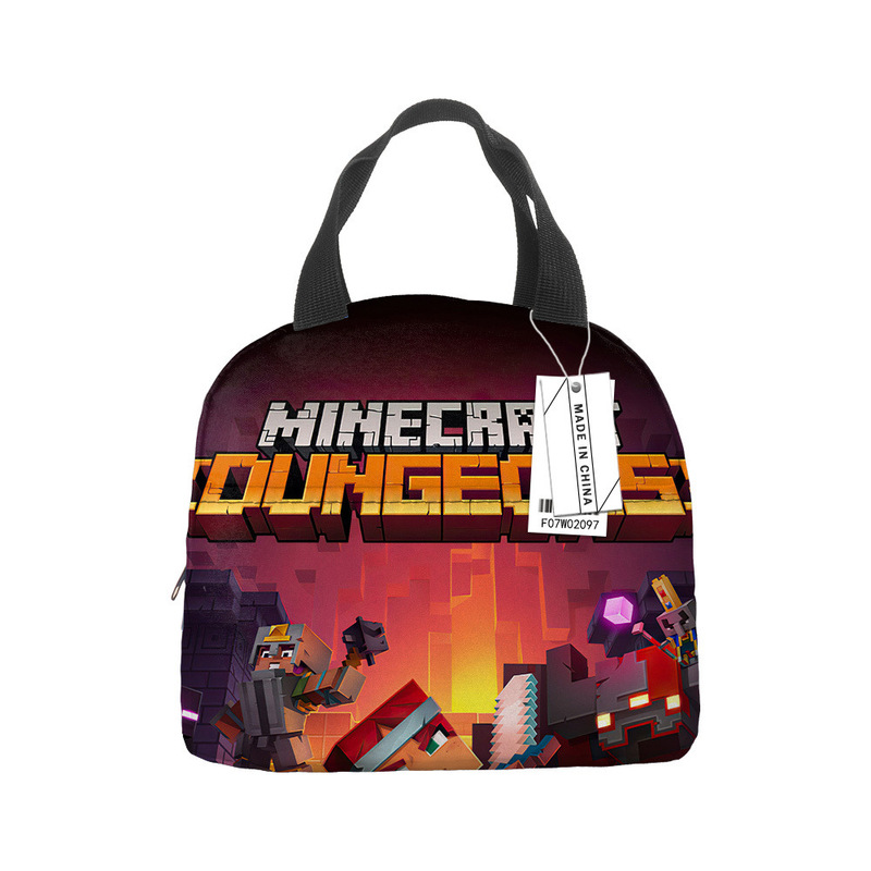 Minecraft ランチバッグ漫画アニメーション小中学生食事バッグ子供用アイスバッグ屋外食事バッグポータブルランチボックスバッグ|undefined