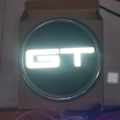 Gt Luminous Tail Emblem Suitable for Mustang Gt Modified Tail Emblem Led Luminous Decorative Emblem Non-Destructive Installation (Tail light) - gt-white-light-car-logo