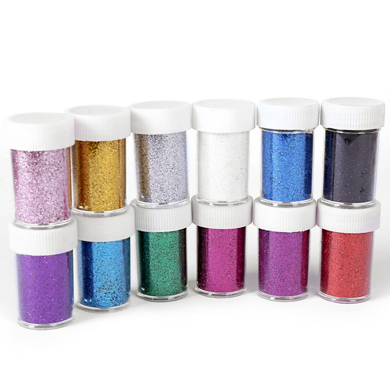 Cross-Border 20g Bottled High-Temperature Resistant Glitter Powder, Gold Powder, Shiny Powder, Sequins, Laser DIY Nail Art Materials, Iridescent