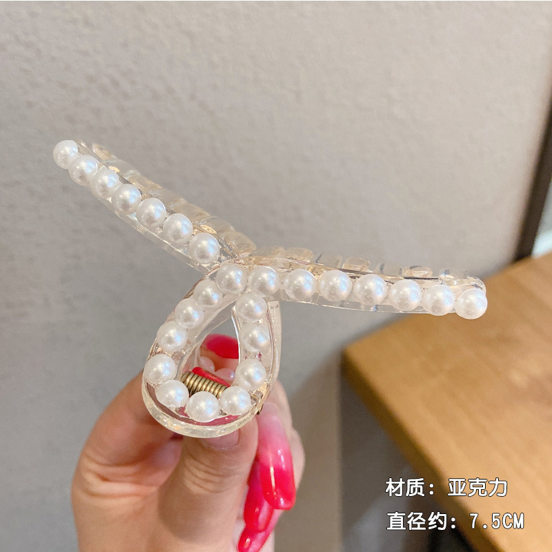 Pinza de cabello metálica coreana de alta sujeción con diseño retro