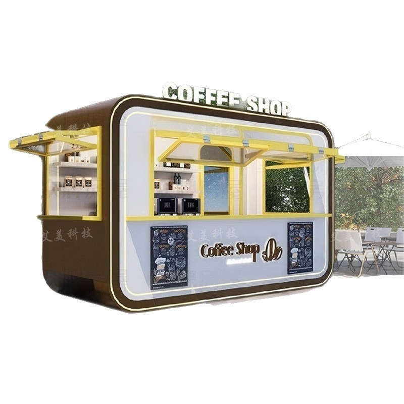 Quiosco de venta de comida, calle peatonal, barbacoa, mercado nocturno de bebidas frías, puesto móvil de comida rápida, fabricante de automóviles de comedor multifuncional