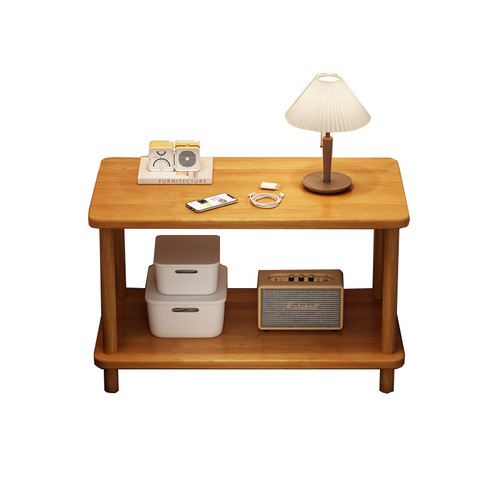 Solid Wood Nightstand 2024 New Model Corner Home Bedside Table Simple Small Ultra-Narrow Storage Rack