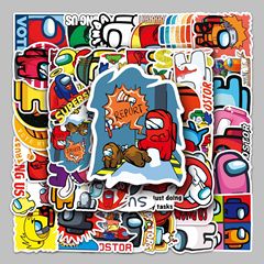 50-piece Among Us Cartoon Stickers: Waterproof Decals for Luggage, Laptops, Skateboards, Cars, and Refrigerators