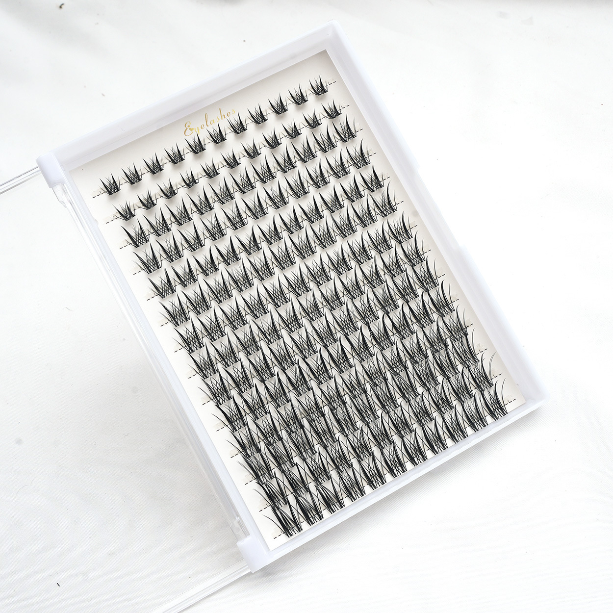 Amazon venta caliente de doble punta corn de cordero falso pestañas europeas y americanas D curva DIY pestañas de alta calidad fábrica al por mayor