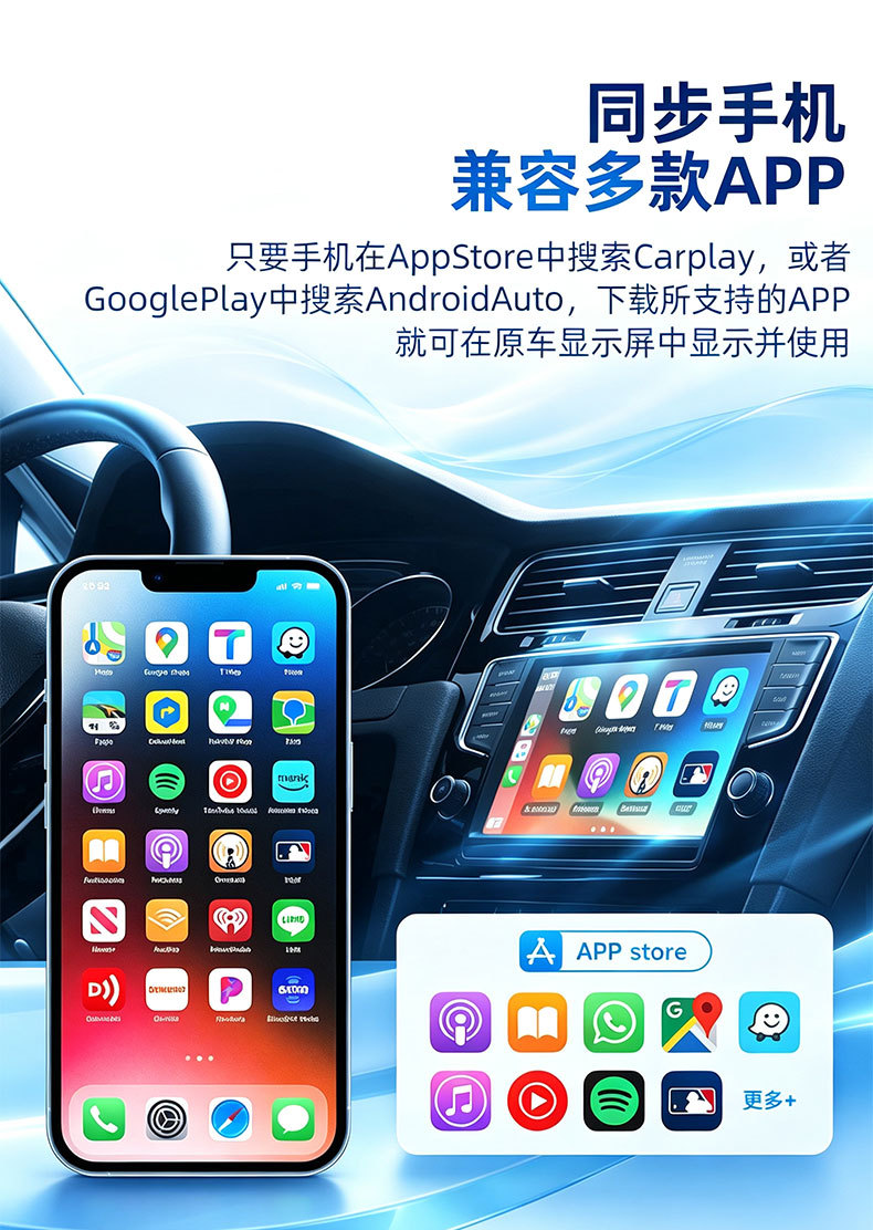 Cross-border new product: Apple CarPlay and Android Auto adapter, wired to wireless converter for in-car use