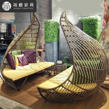 别墅庭院藤编沙发户外花园日光浴躺床酒店民宿网红鸟笼鸟巢躺床