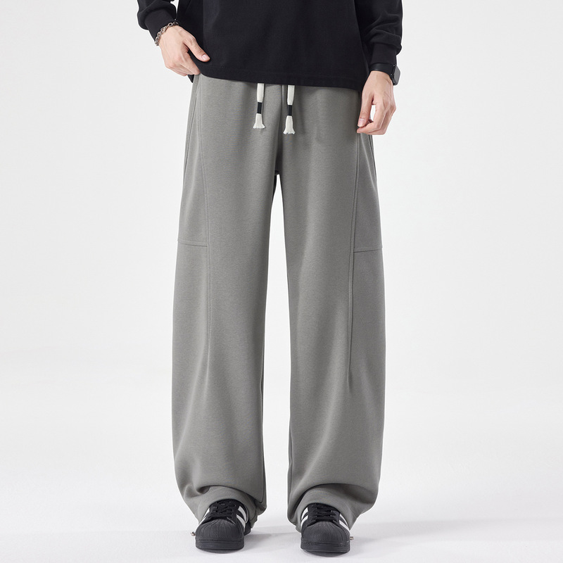 Plus-size men's autumn and winter new product: extended-length curved casual pants, loose and versatile, suitable for tall men, casual wide-leg sweatpants Plus-size men's autumn and winter new product: extended-length curved casual pants, loose and versatile, suitable for tall men, casual wide-leg sweatpants
