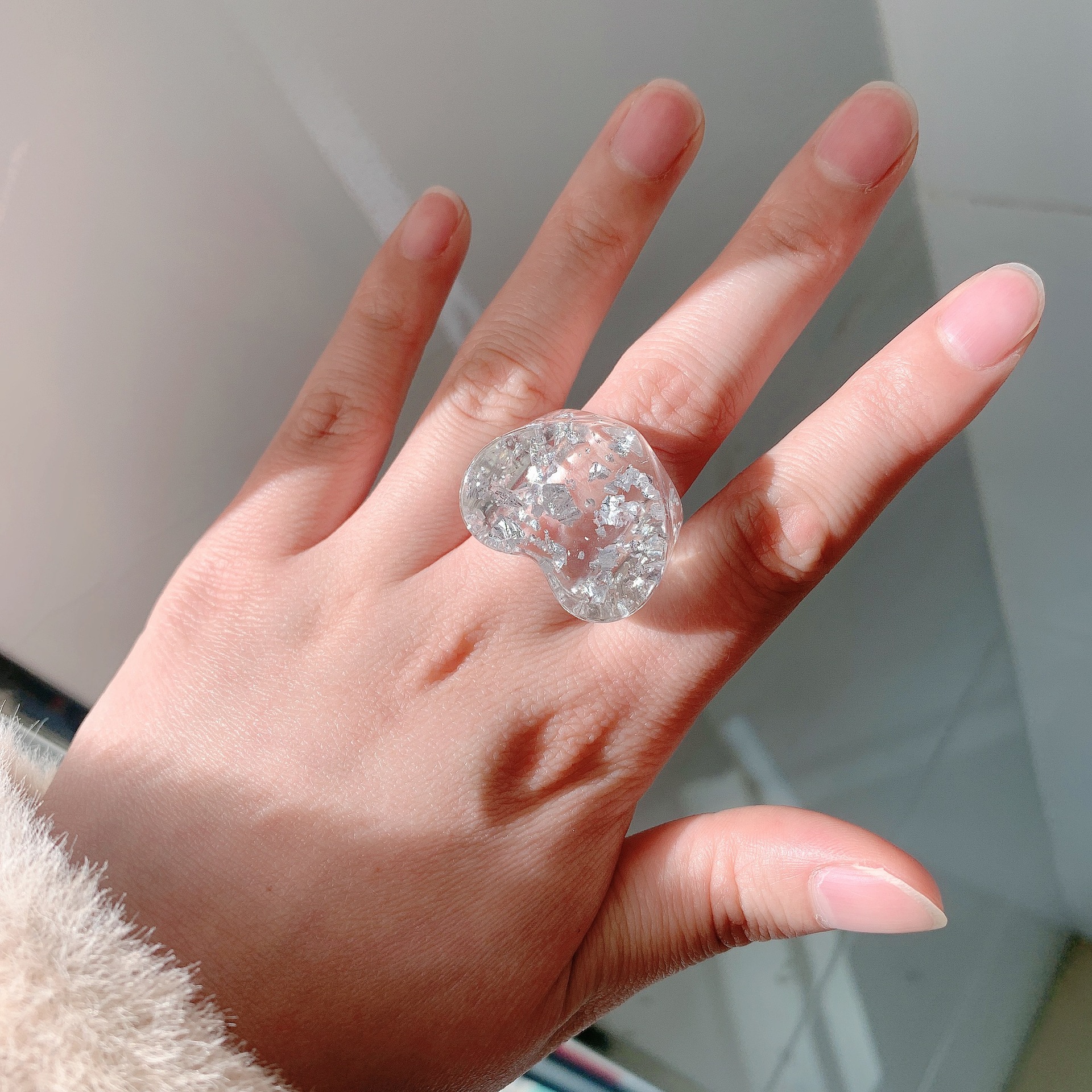 fashion geometric resin ring