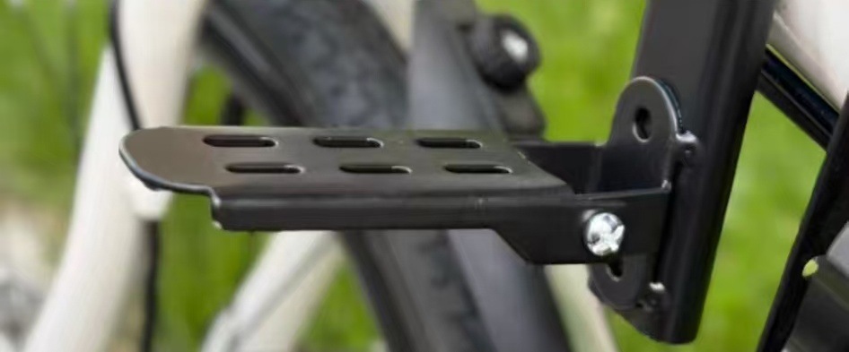 Folding Bike Front Seat with Footrest Accessories, Fence with Backrest