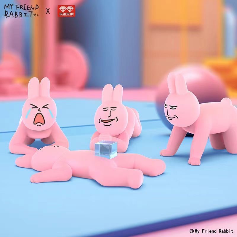 トップトイ ピンクウサギ マジックヨガジェンガ ミニフィギュア ブラインドボックス オーナメント 男の子と女の子向け 面白いギフト|undefined