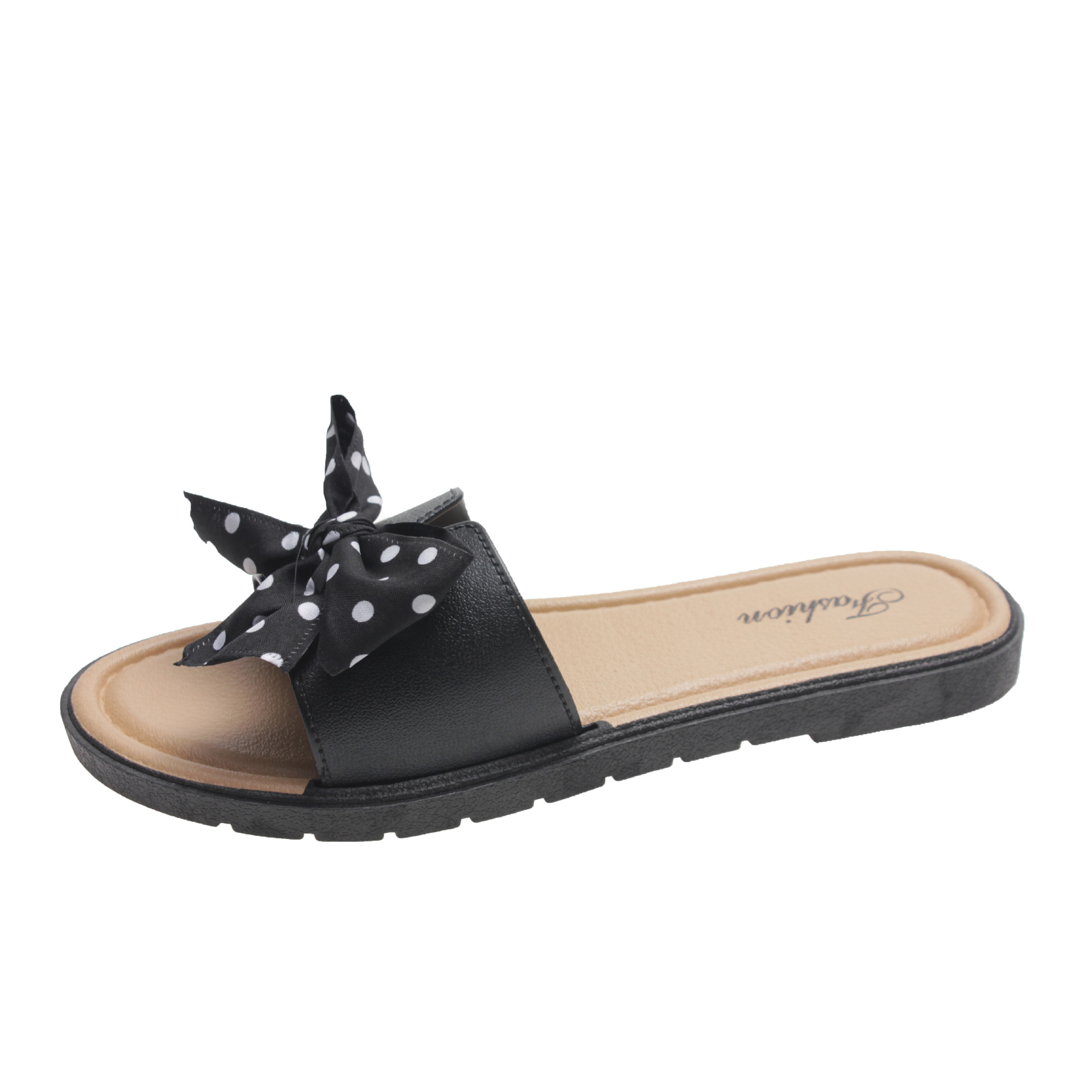 Ciabatte piatte da donna con fiocco moda estate scarpe mare_voghion.com