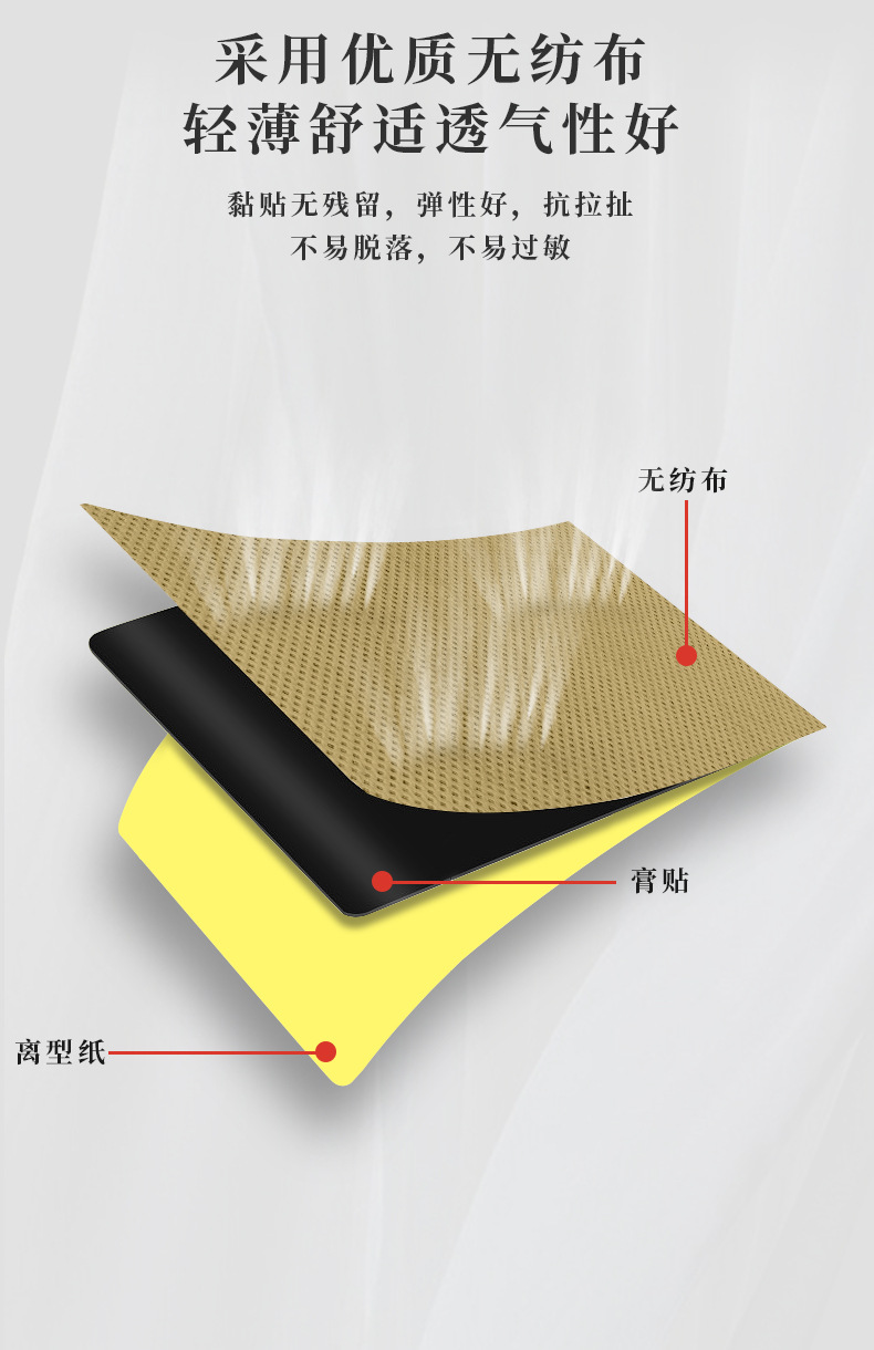 Ba Wang Shu Jin Huo Xue Pain Relief Patch Warming Herbal Plaster for Lower Back 8 Patches per Box in use