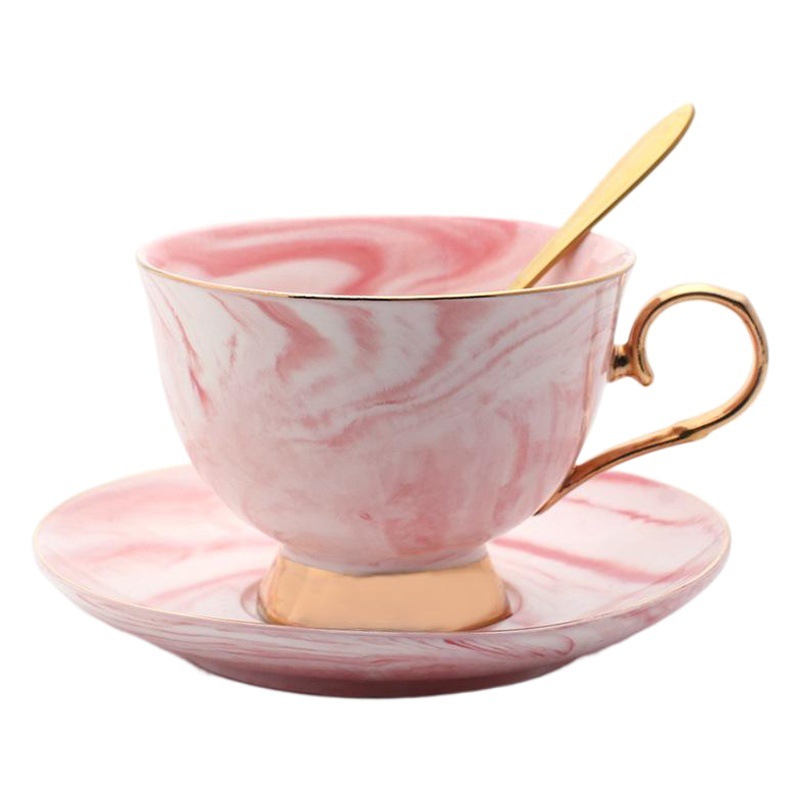 INS Light Luxury coffee cup and Saucer suit marbling cup and Saucer Ceramic Cup wedding couple's Cup customization