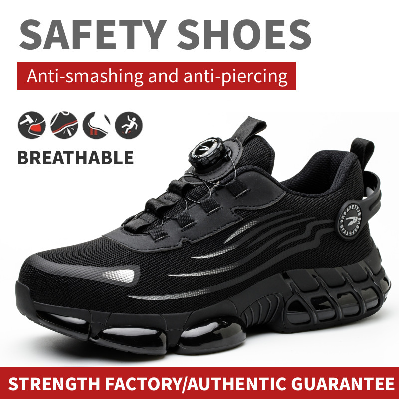 Zapatos de seguridad transfronterizos cuatro estaciones zapatos de protección laboral textiles transpirables zapatos de seguridad de malla zapatos de trabajo perezosos Amazon