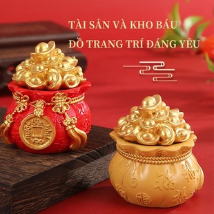 Cross-border exclusive for the new home money bag ornaments resin crafts money rolling desktop decoration