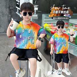 男童夏装套装2025新款儿童夏季薄款洋气痞帅男孩短袖短裤宝宝童装