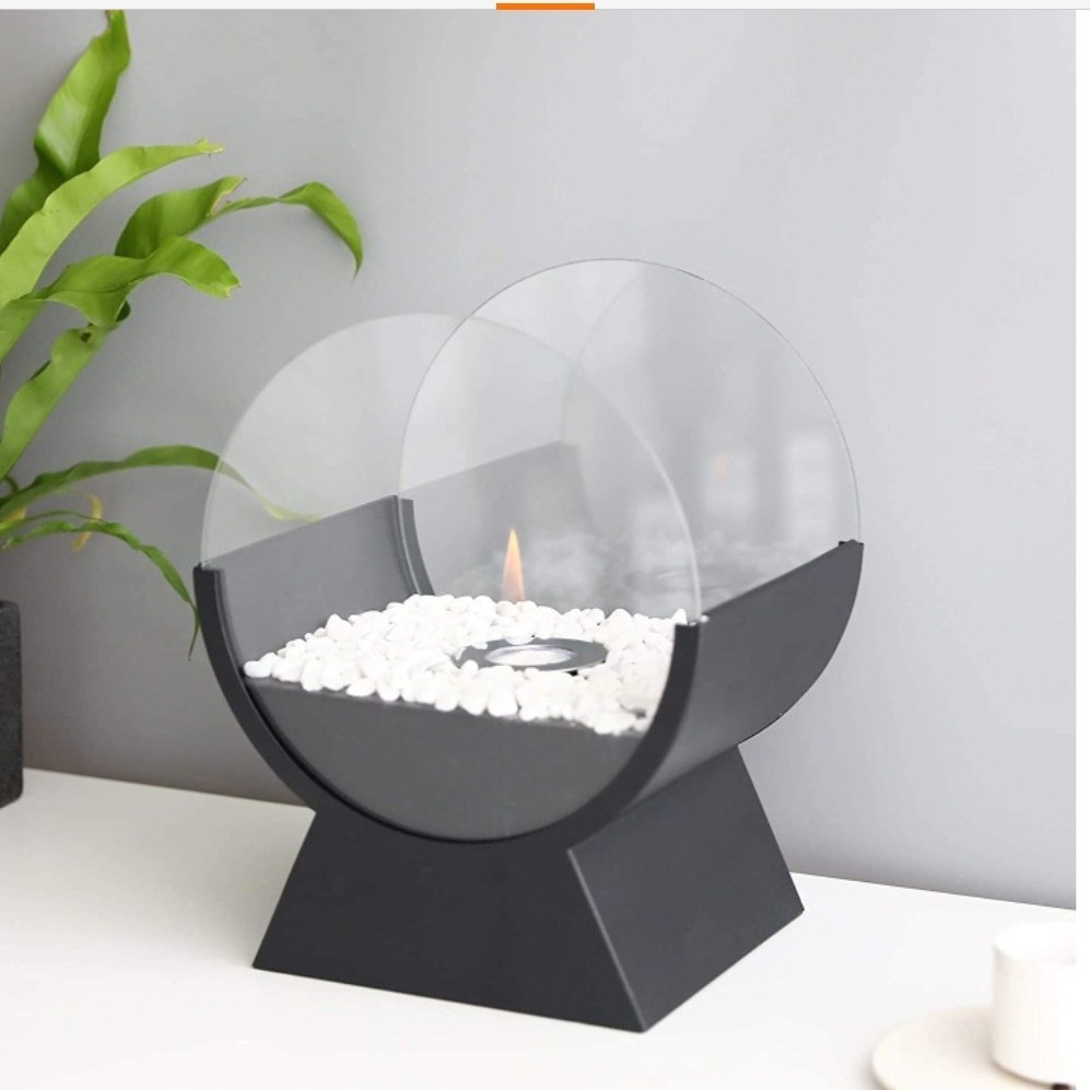 Cross-Border Desktop Alcohol Real Flame Fireplace Indoor Ambiance Home Outdoor Portable Alcohol Fireplace Round Heater