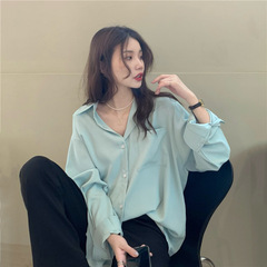 大码胖妹妹衬衫女春秋2025新款慵懒风宽松显瘦设计感港味长袖上衣