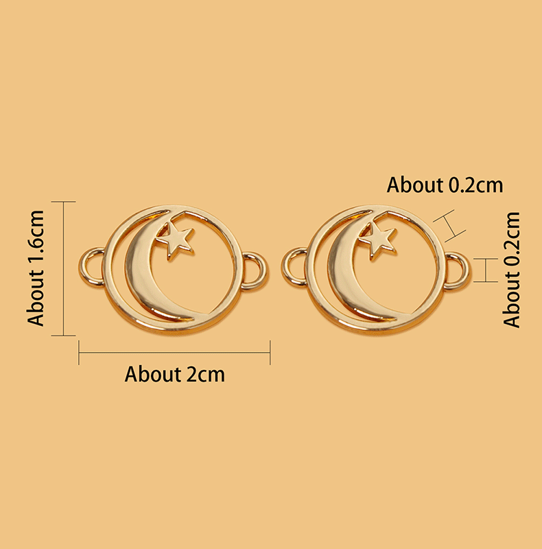 2g Weight 1 Piece Alloy Star Moon Pendant