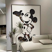 创意积木画客厅装饰画玄关进门壁画沙发背景墙挂画皮革雕刻