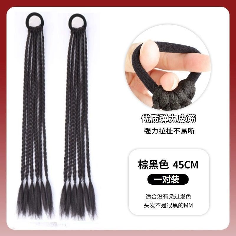 Nuevo estilo chino de las mujeres pequeña trenza Fishbone Twist trenza de boxeo Internet celebridad peluca natural de las mujeres alta cola de caballo