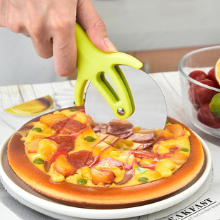 Cross-Border Ready-Made Pizza Roller Knife Stainless Steel Pizza Wheel Knife Pizza Tool Baking Tool