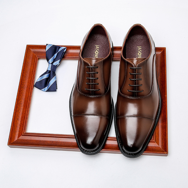 Leather Shoes Men's Business Shoes Oxford Men's Shoes Genuine Leather Dress Three-Joint Men's Leather Shoes Heightened Leather Shoes British Style Leather Shoes Men's Business Shoes Oxford Men's Shoes Genuine Leather Dress Three-Joint Men's Leather Shoes Heightened Leather Shoes British Style