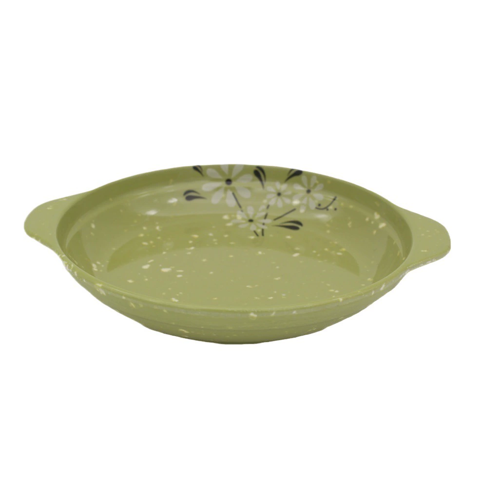 Set Hongye Millenine Green Speckled Abalone Plates Double Eared диаметром 7/8/9 дюймов, садовый стиль Tide