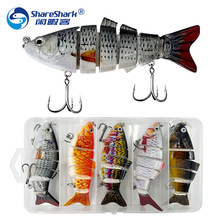 路亚多节鱼饵10cm下沉仿生6节硬饵仿真假饵拟饵布条多节鱼路亚饵