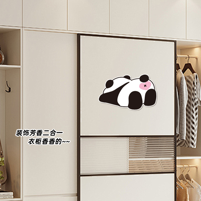 Cartoon panda inodoro desodorante pegatinas autoadhesivas para eliminar olores perfumados fieltro pegatinas de inodoro asiento pegatinas decorativas de dibujos animados