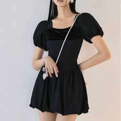 2023 New Fairy Girl Small Chest One Piece Swimsuit Female Summer Belly Covering Sexy Strap Dress Style Swimwear Hot Spring 