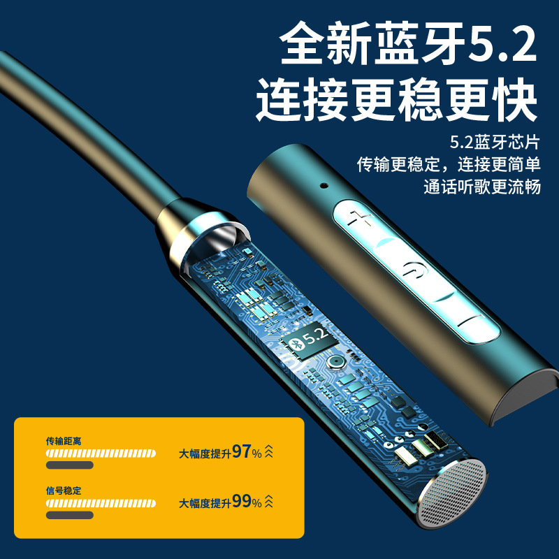 抖音 快手 爆款 无线蓝牙耳机 运动跑步挂脖式手机通用