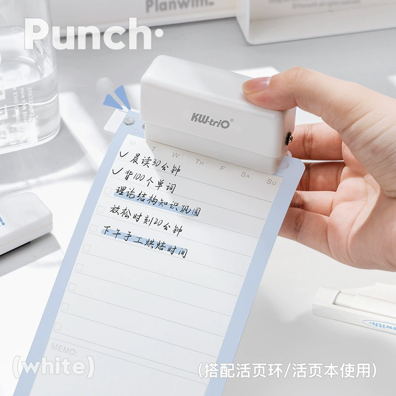 Universal hole puncher, ring, tear-off sheet