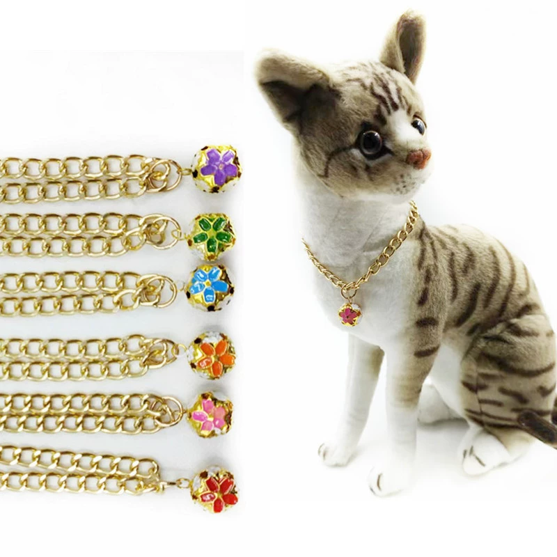 Внешняя торговля новый домашний Кот собака колокольчик Ошейник Кошка Тедди металлический сплав ожерелье цвет полый цветок шар колокольчик