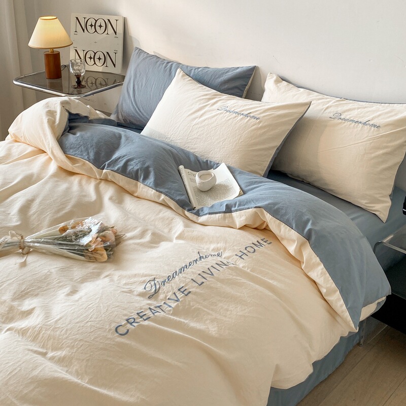 60s Xinjiang long-staple cotton four-piece set 100 cotton cotton bed sheet quilt cover high-grade fitted sheet bed bedding