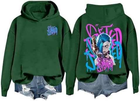 DLDXJQTPL Jinx Was Here Women Hoodie Jinx Arcane Figure